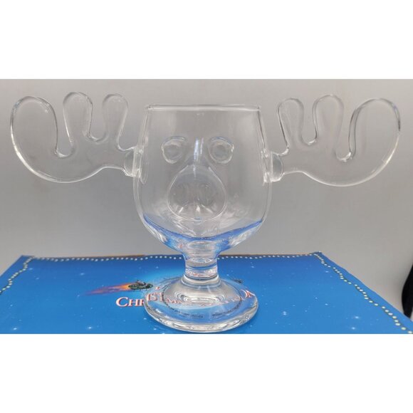 National Lampoons Glass Moose Mug Christmas Vacation Glass 8 Oz Clear Edition - Picture 4 of 7